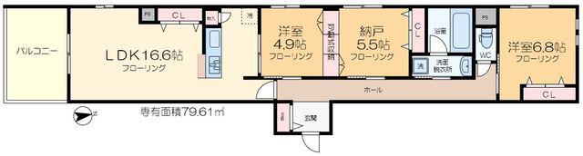 レガリア(2SLDK/3階)の間取り写真