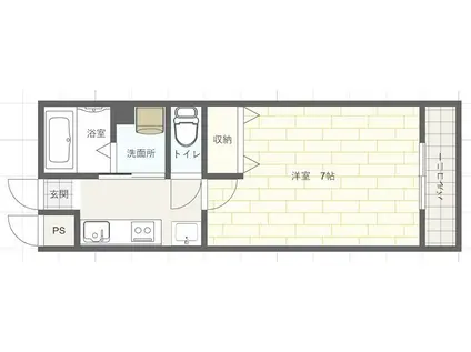 ラフェスタ妻鹿(1K/2階)の間取り写真