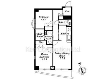 ザ タバタ ハウス(2LDK/3階)の間取り写真