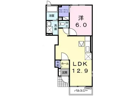 サンリット・ハーモニーA(1LDK/1階)の間取り写真