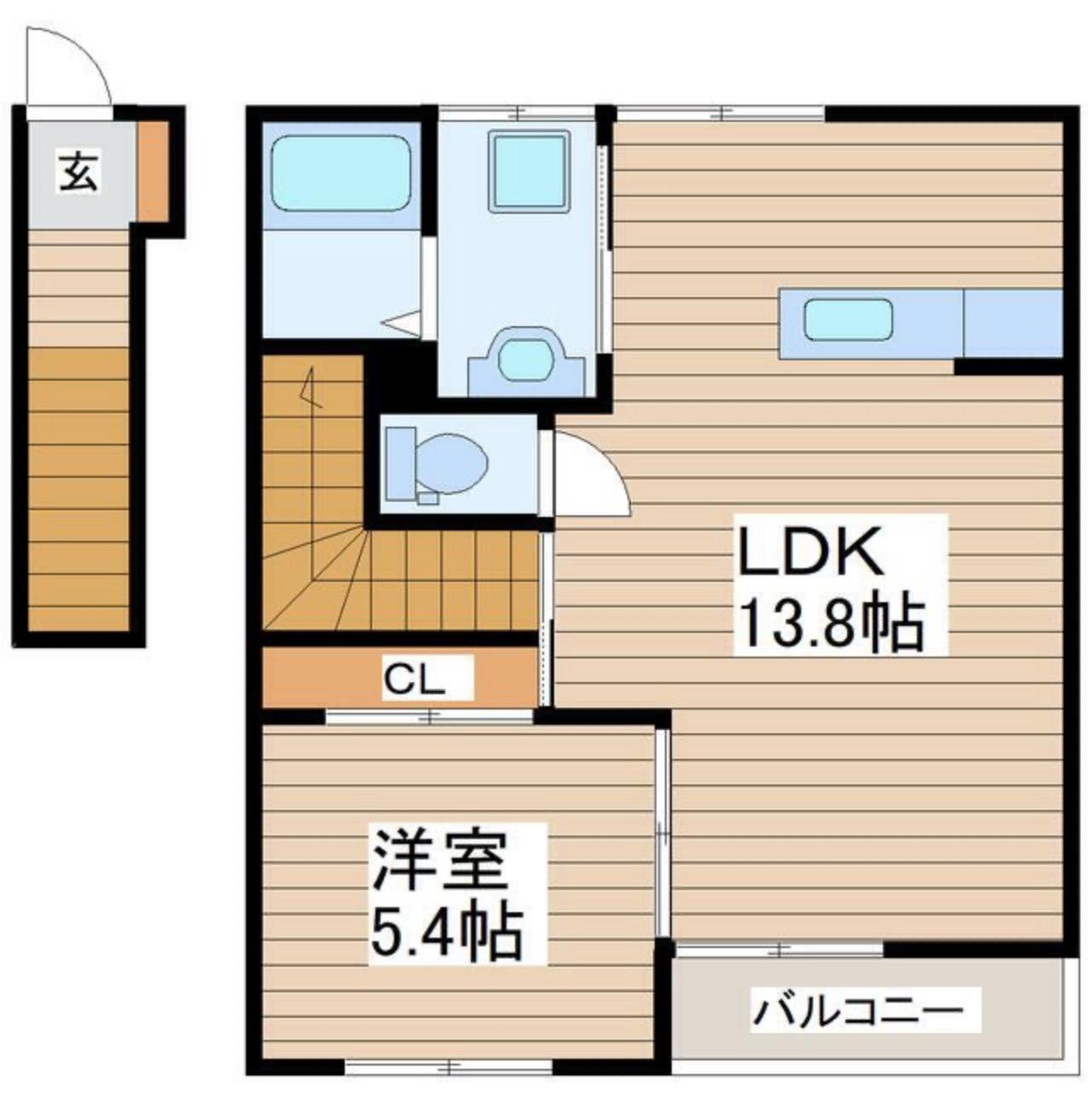 モンテ・ヴェールM(1LDK/2階)の間取り写真