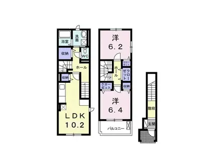 エルミタージュ(2LDK/2階)の間取り写真