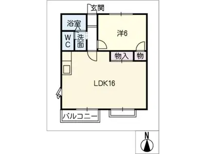 ジョイフルハウス(1LDK/2階)の間取り写真