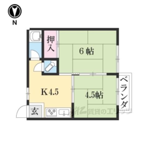 小森マンション(2DK/2階)の間取り写真