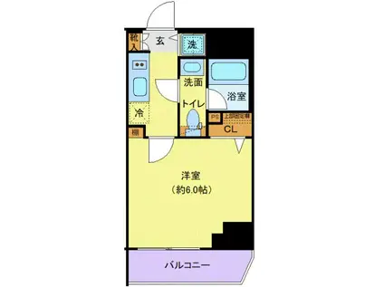 ディアレイシャス横浜吉野町(1K/5階)の間取り写真