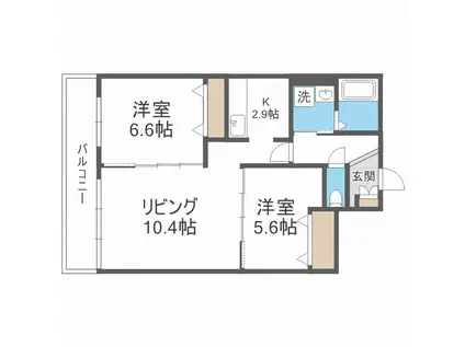 グラン札幌(2LDK/13階)の間取り写真