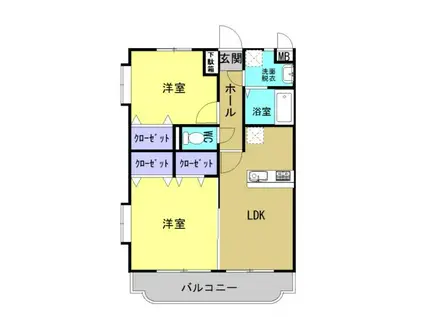 シエースタ・ひなたI(2LDK/4階)の間取り写真