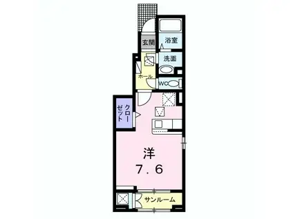ラフレシールM(ワンルーム/1階)の間取り写真