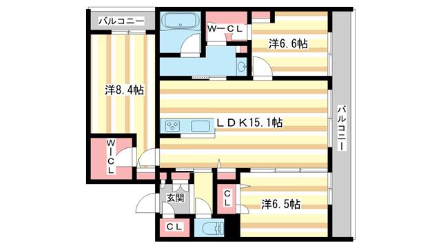シャーメゾン ネクサス(3LDK/4階)の間取り写真