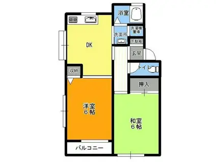 コーポクレーンズ(2DK/2階)の間取り写真