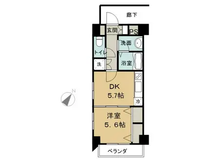 パラッツオハシモトPALAZZOHASHIMOTO 3RD(1DK/3階)の間取り写真