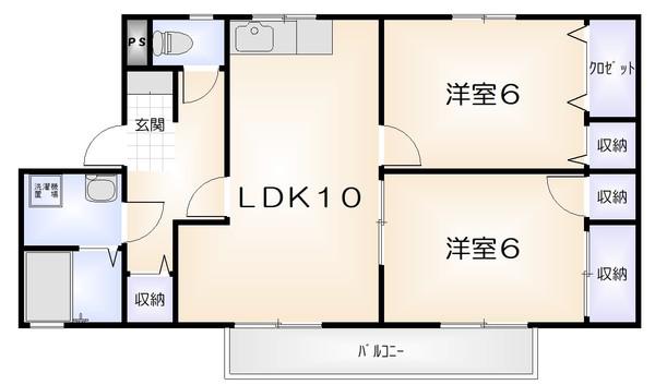 リヴェール21(2LDK/1階)の間取り写真