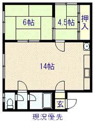 コーポラス宝来(2LDK/2階)の間取り写真