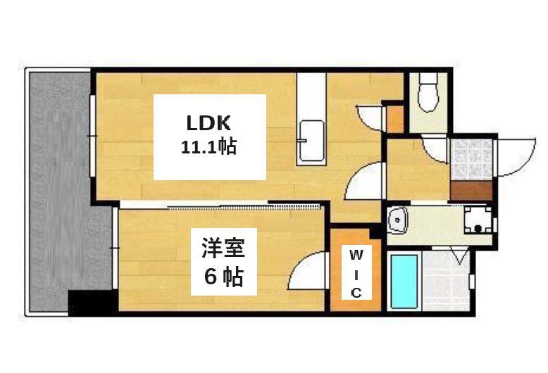 フェルト127(1LDK/9階)の間取り写真