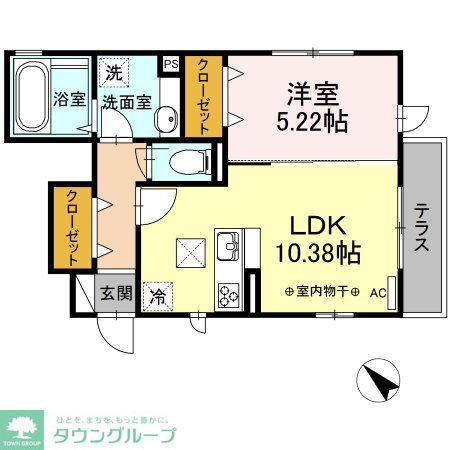北葛西ハイツII(1LDK/1階)の間取り写真
