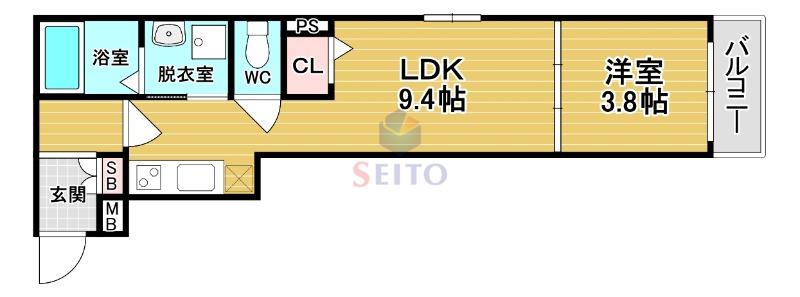 GRAND FORT(1LDK/1階)の間取り写真