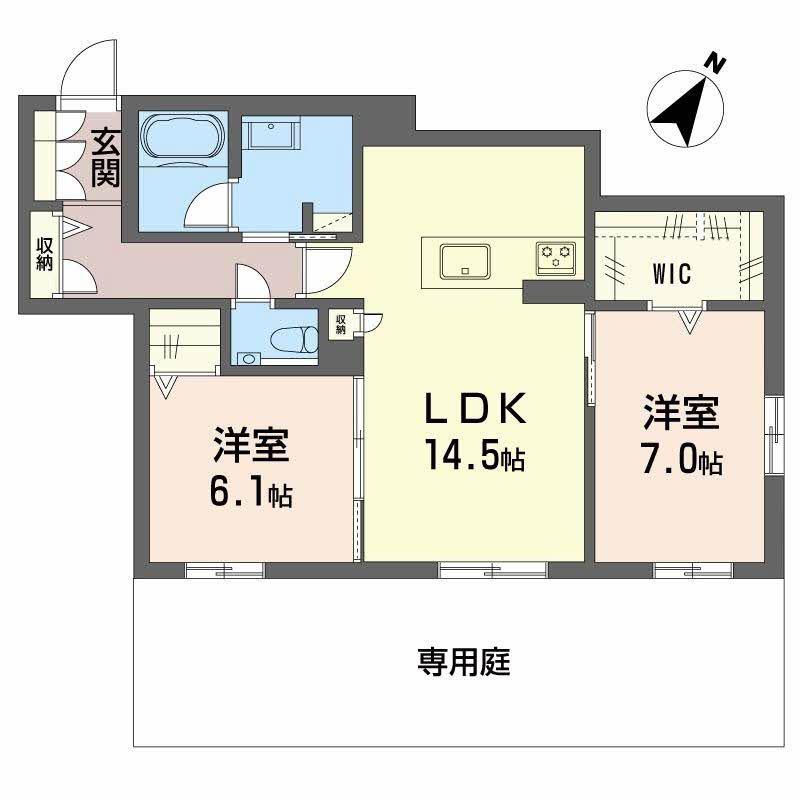 アーデルドルフ一社(2LDK/1階)の間取り写真