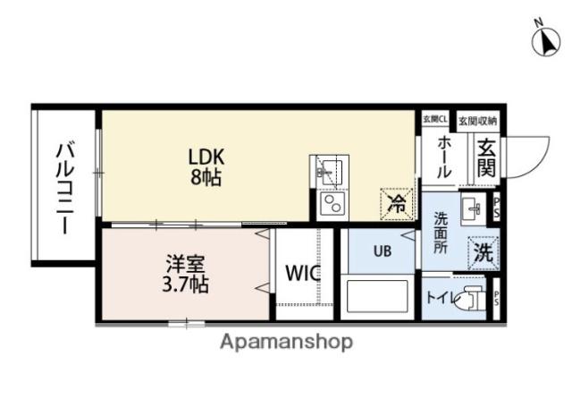 ROBOT HOME 西新(1LDK/2階)の間取り写真
