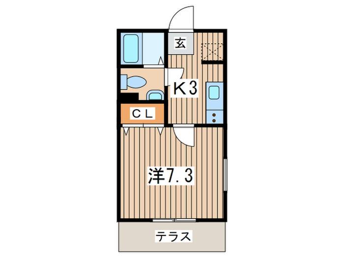 メゾンI(1K/1階)の間取り写真
