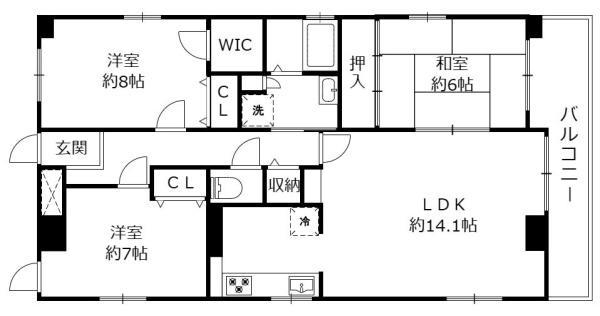 アルティプラザ マンション(3LDK/4階)の間取り写真