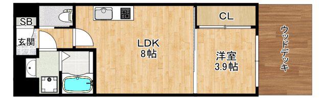レジディア千里藤白台(1LDK/5階)の間取り写真