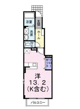 ブリーズ(ワンルーム/1階)の間取り写真