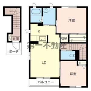 オアシスハイツA棟(2LDK/2階)の間取り写真