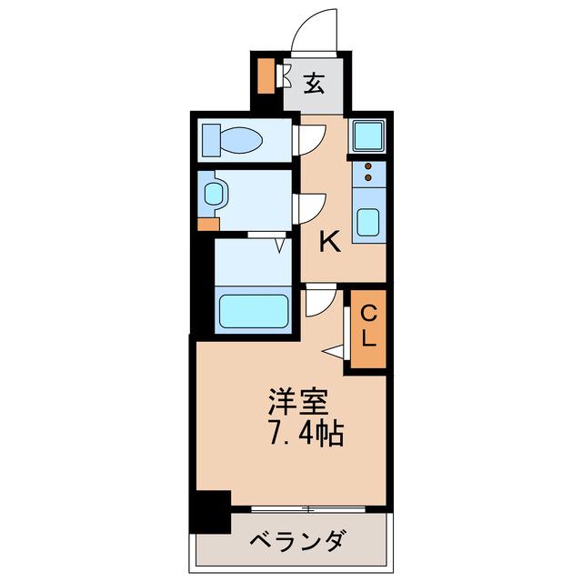 プレサンスジェネ新栄町駅前 葵(1K/14階)の間取り写真