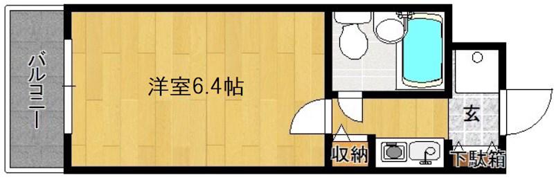 デトム・ワン衣笠(1K/3階)の間取り写真