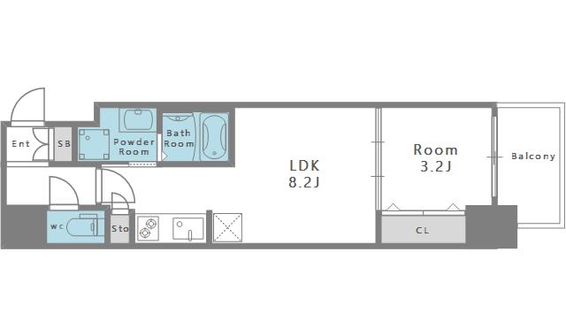 レオンコンフォート本町クレセント(1LDK/10階)の間取り写真