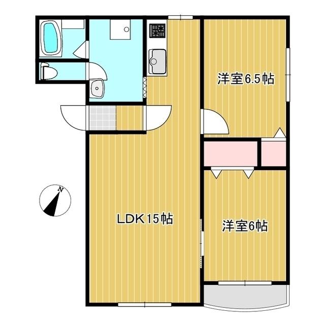 ピュアライフ壱番館(2LDK/1階)の間取り写真