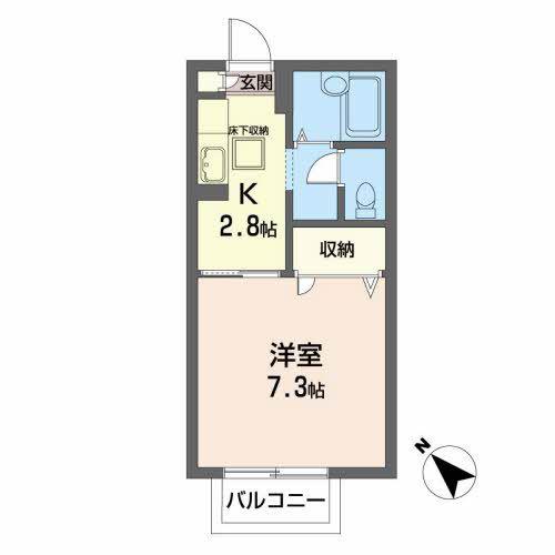 コーポTH2番館(1K/1階)の間取り写真