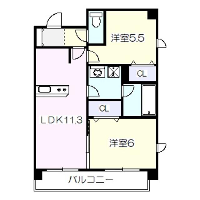 プレステージ10番館(2LDK/7階)の間取り写真
