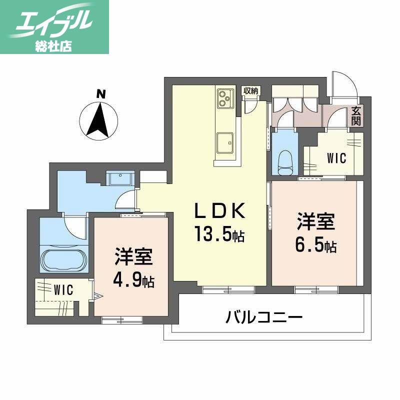 レーベンエイトII(2LDK/2階)の間取り写真