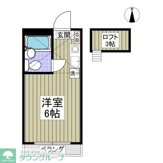 カレッジ志木(1K/1階)の間取り写真