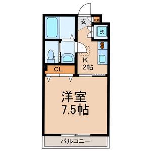 セゾン アムール(1K/2階)の間取り写真