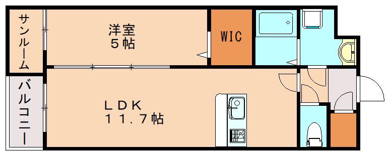 アットマーク西都(1LDK/3階)の間取り写真