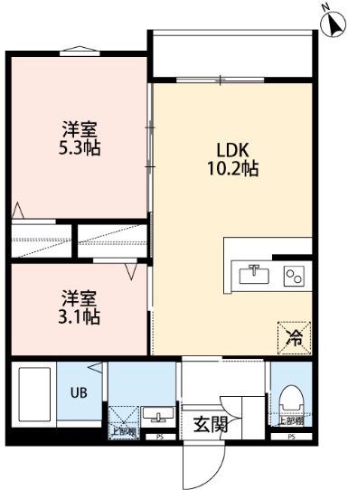 ROBOT HOME 相模原(2LDK/2階)の間取り写真