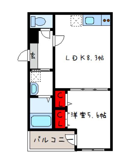 メゾン サンテヴェルデ(1LDK/3階)の間取り写真
