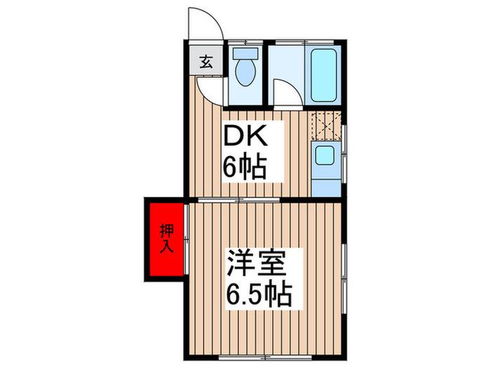グリーンコーポ(1DK/2階)の間取り写真