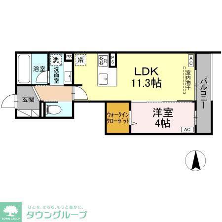 セレスティア中野上高田(1LDK/3階)の間取り写真
