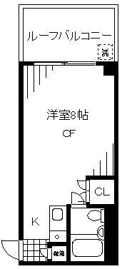 倉田ビル(ワンルーム/3階)の間取り写真