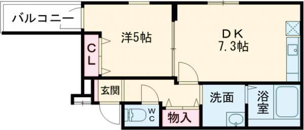 フジパレス大宮(1DK/1階)の間取り写真