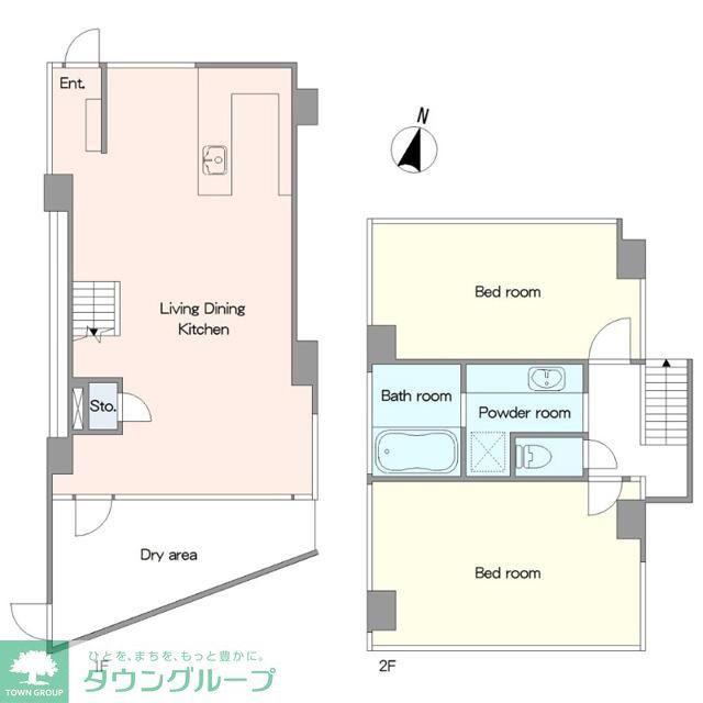 GREENWOODS(2LDK/1階)の間取り写真