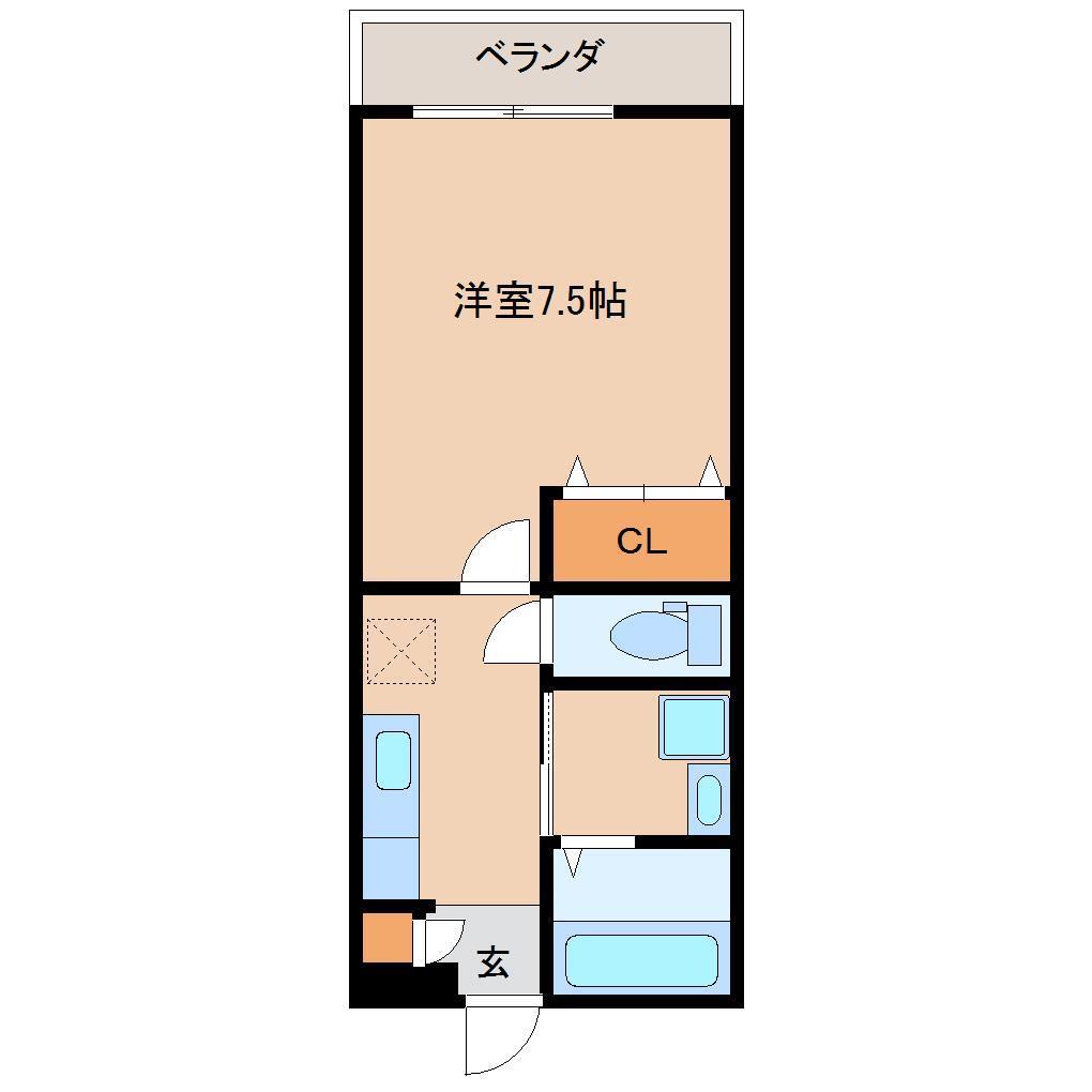 フォールシャンス(1K/2階)の間取り写真
