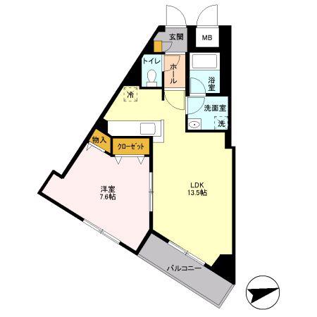 アビティ用賀(1LDK/3階)の間取り写真