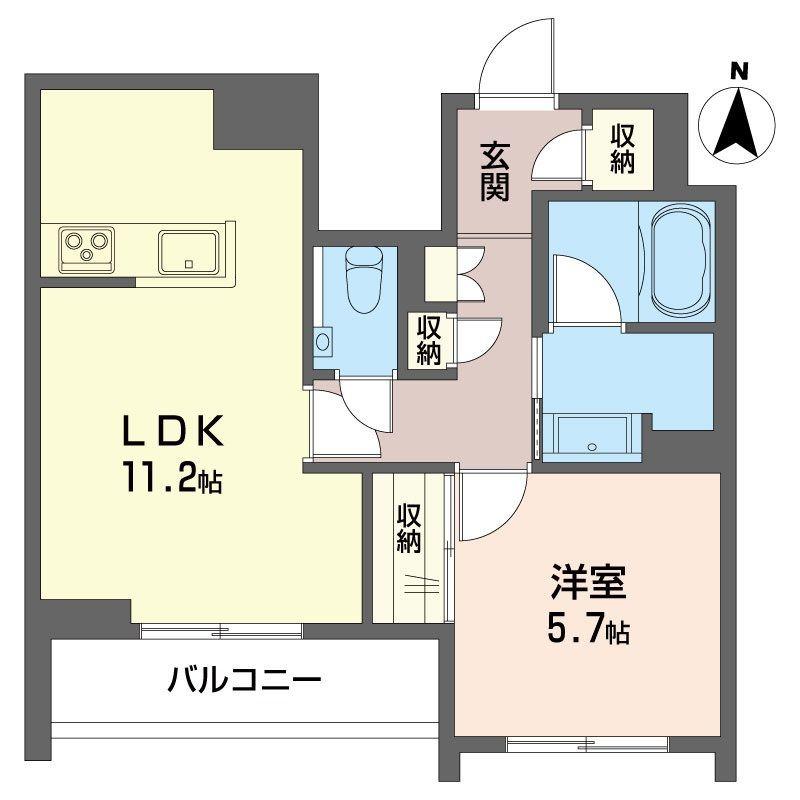 ホシノハウスII(1LDK/3階)の間取り写真