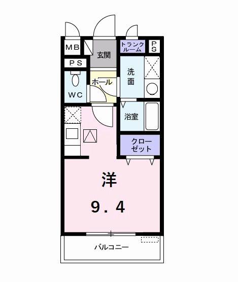 グラン・シップ(ワンルーム/1階)の間取り写真