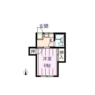 ドミーク幸(1K/2階)の間取り写真