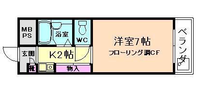 池田マンション(ワンルーム/3階)の間取り写真